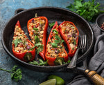 Meaty Maftoul Stuffed Peppers